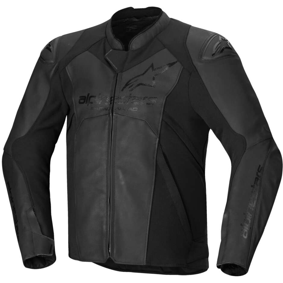 Alpinestars FASTER V3 Leather Motorcycle Jacket Black Black