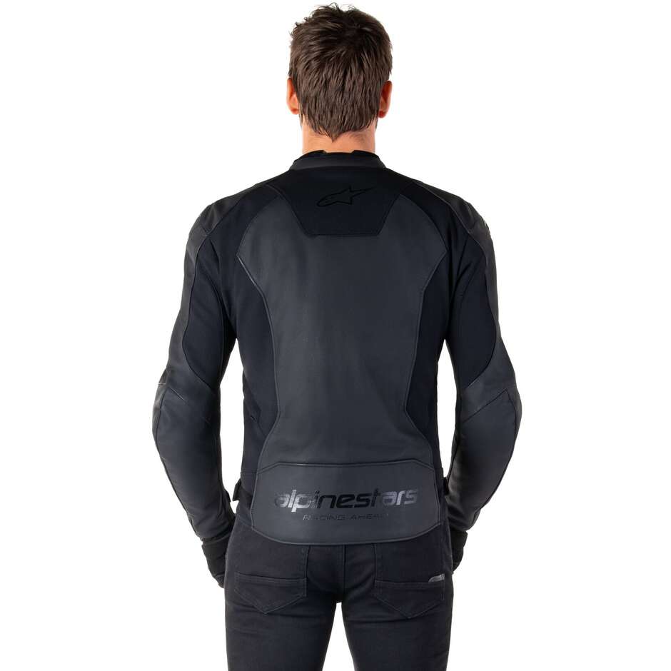 Alpinestars FASTER V3 Leather Motorcycle Jacket Black Black