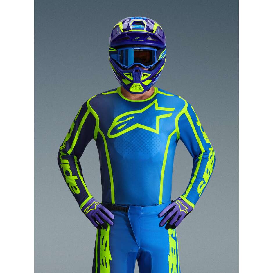 Alpinestars FLUID APEX Motocross Enduro Jersey Blue Fluorescent Yellow
