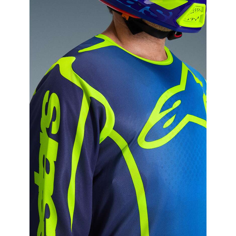 Alpinestars FLUID APEX Motocross Enduro Jersey Blue Fluorescent Yellow
