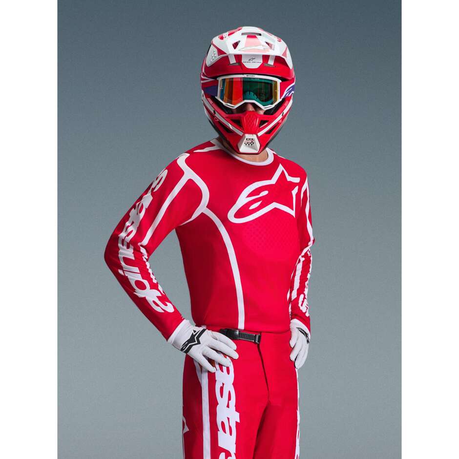 Alpinestars FLUID APEX Motocross Enduro Trikot Rot Weiß