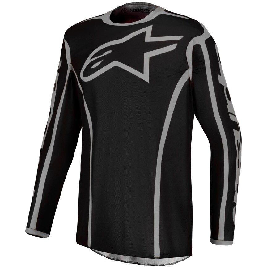 Alpinestars FLUID APEX V2 Moto Cross Jersey Black Silver