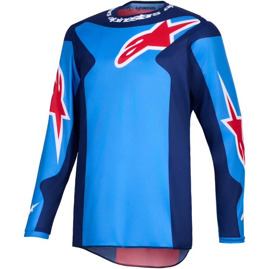 Alpinestars FLUID GRID Blau Rot Kreuz Enduro Motorradtrikot