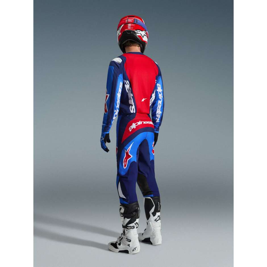 Alpinestars FLUID GRID Blue Red Cross Enduro Motorcycle Jersey