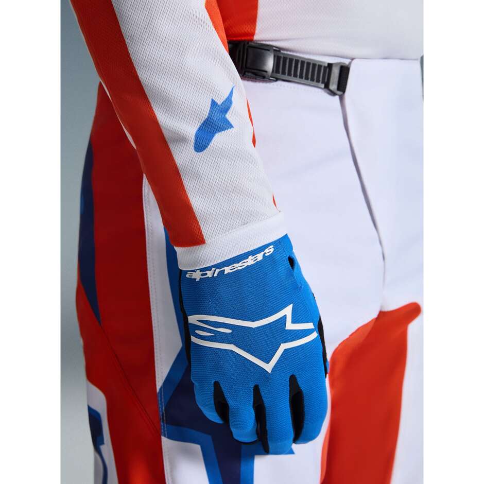 Alpinestars FLUID GRID Motocross Enduro Hose Orange Blau Weiß
