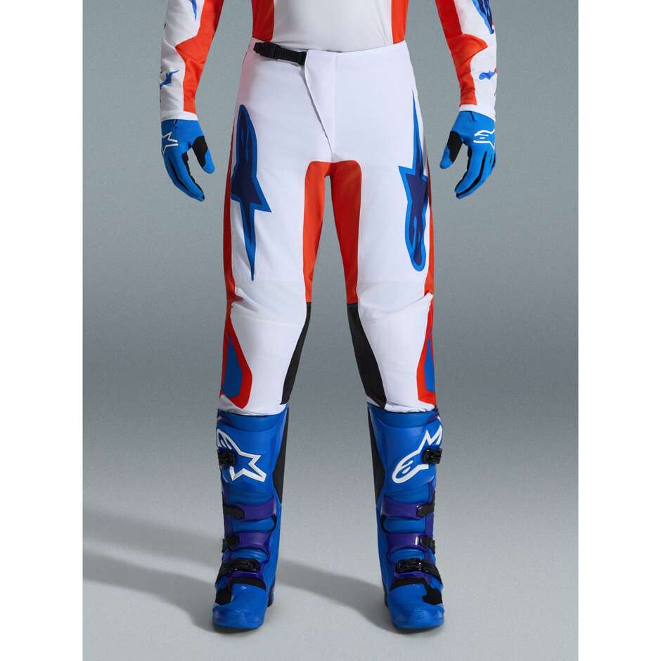 Alpinestars FLUID GRID Motocross Enduro Hose Orange Blau Weiß