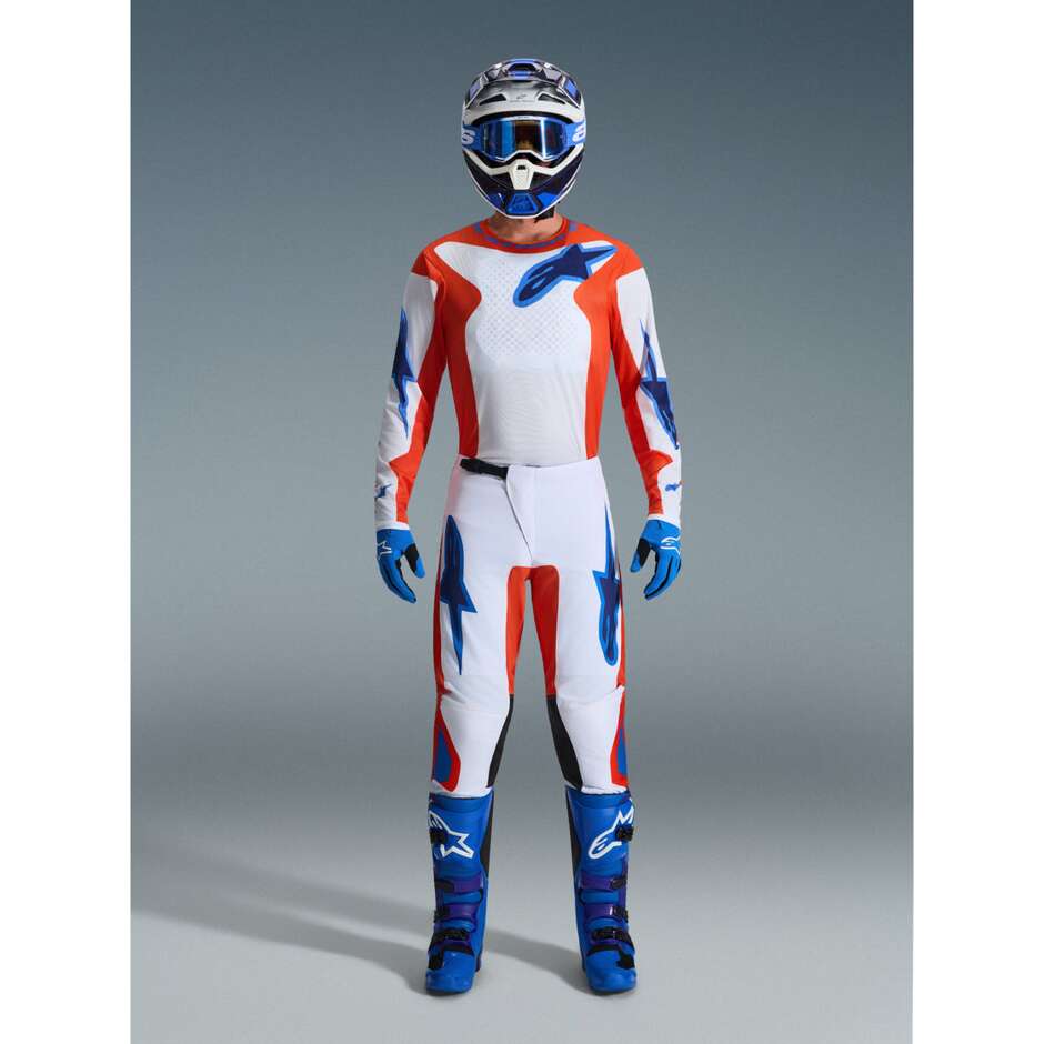 Alpinestars FLUID GRID Motocross Enduro Hose Orange Blau Weiß