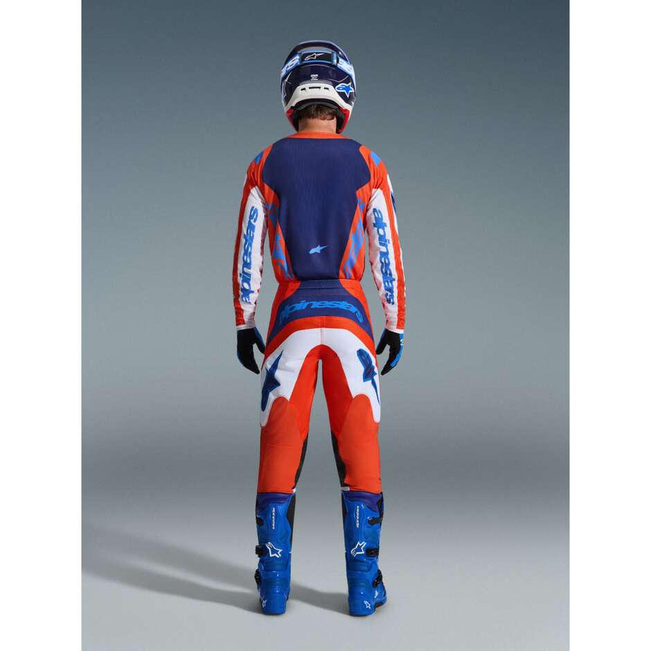Alpinestars FLUID GRID Motocross Enduro Hose Orange Blau Weiß