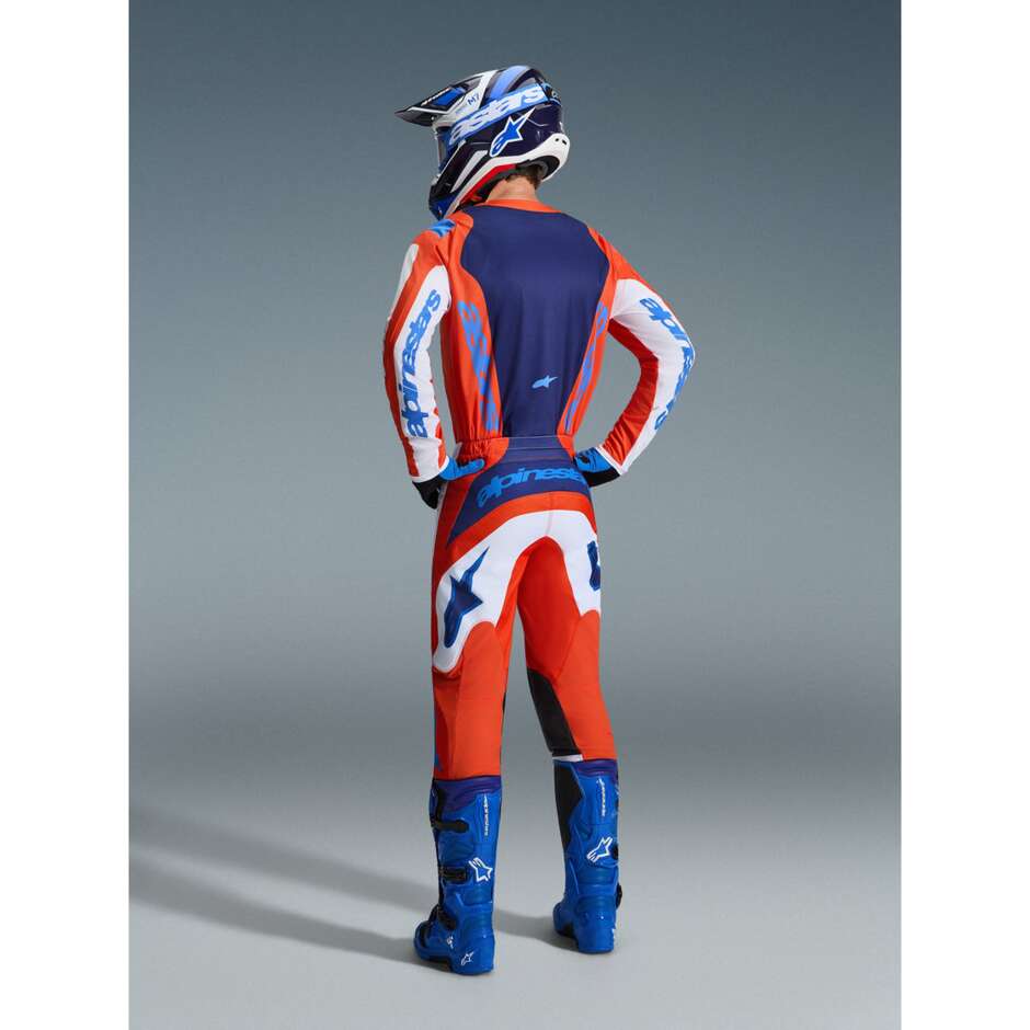 Alpinestars FLUID GRID Motocross Enduro Hose Orange Blau Weiß