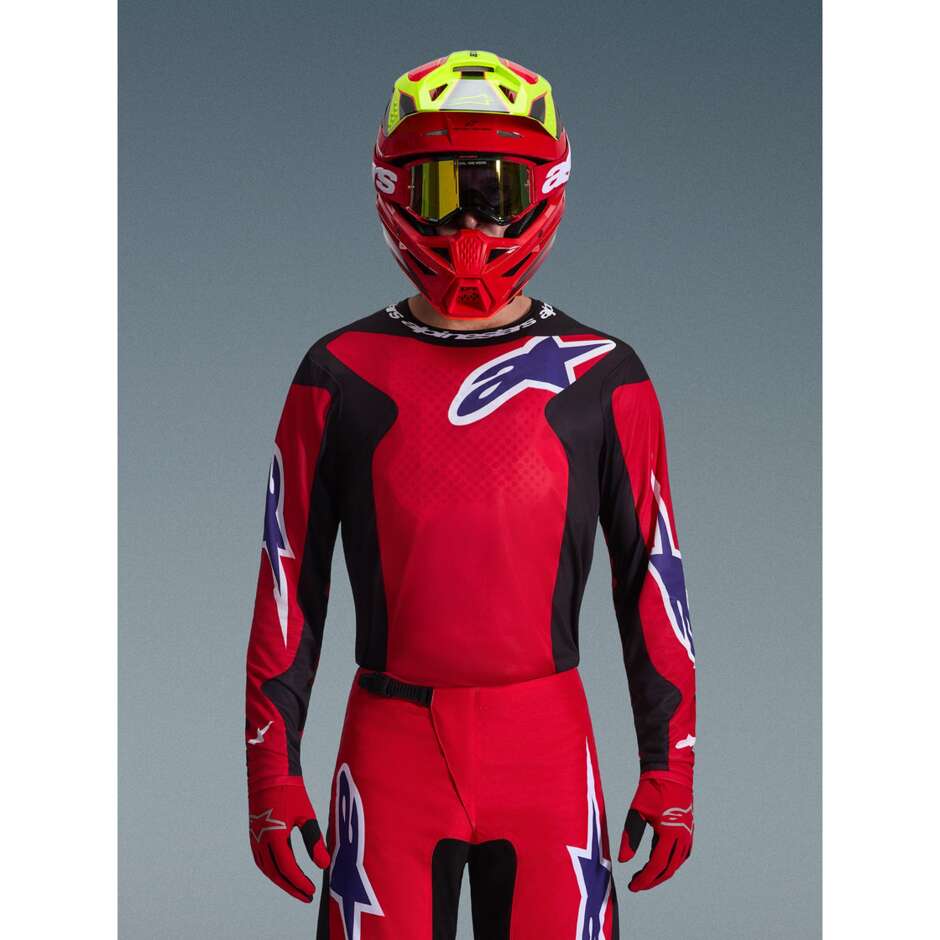 Alpinestars FLUID GRID Motocross Enduro Jersey Red Black Purple
