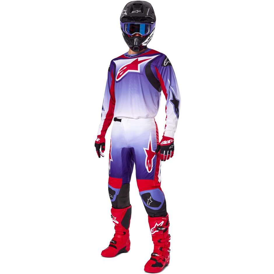 Alpinestars FLUID WURX Moto Cross Enduro Trikot leuchtend lila rot