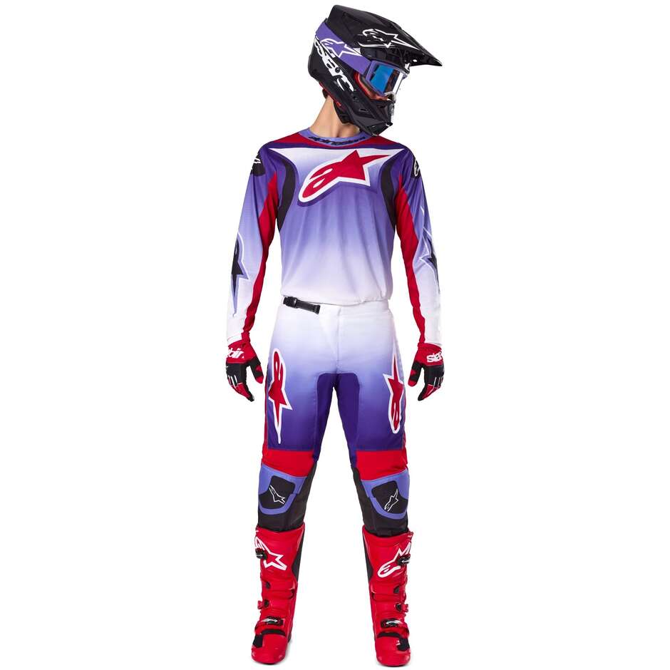 Alpinestars FLUID WURX Purple Bright Red Cross Enduro Jersey