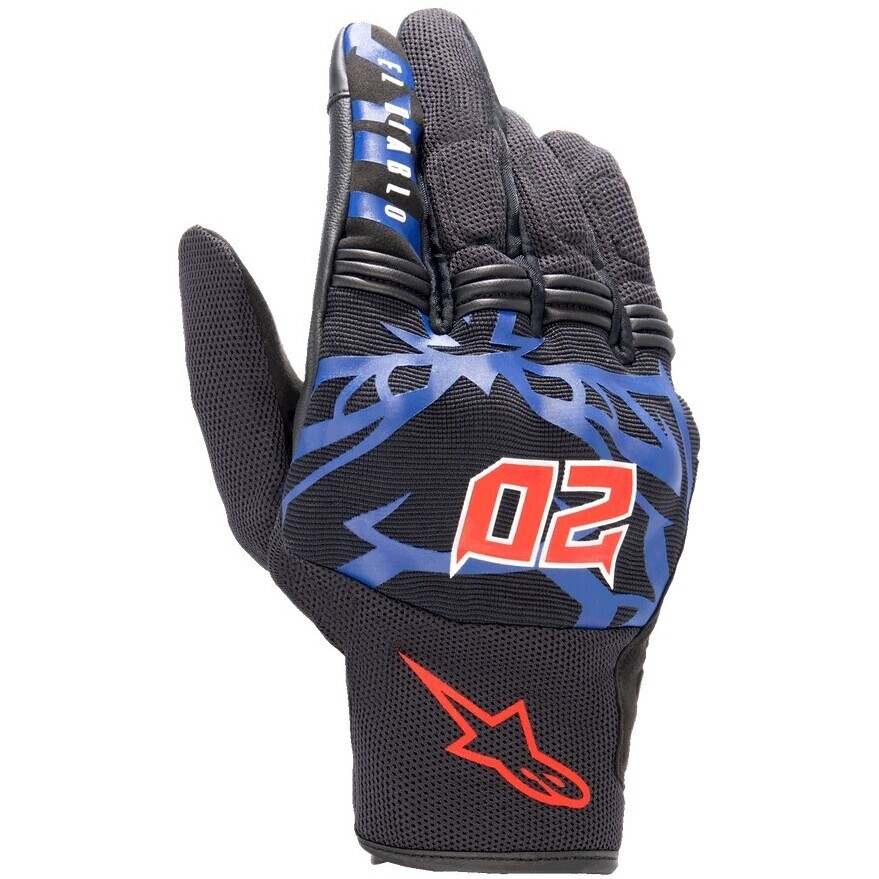 Alpinestars FQ20 COPPER Motorcycle Gloves Black Blue Bright Red