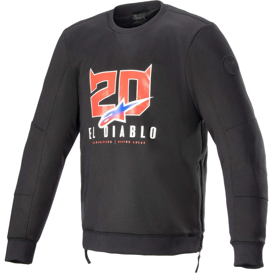 Alpinestars FQ20 LEGIT CREW Motorcycle Pullover Black Bright Red