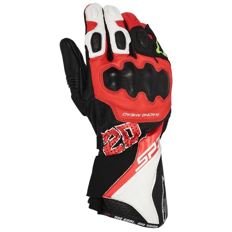 Alpinestars FQ20 SP-3 MONSTER Motorcycle Gloves Black Red Fluo White