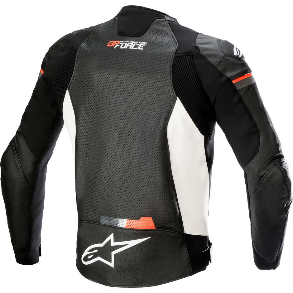 Alpinestars GP FORCE AIRFLOW Leather Motorcycle Jacket Fluo Red White Black