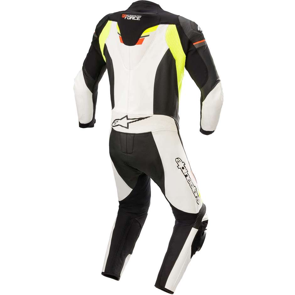 Alpinestars GP FORCE CHASER 1pc Leather Motorcycle Suit Black Red Yellow Fluo