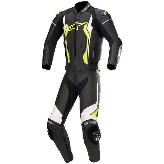 Alpinestars GP FORCE Leather Divisible Suit 2pc Black Yellow Fluo