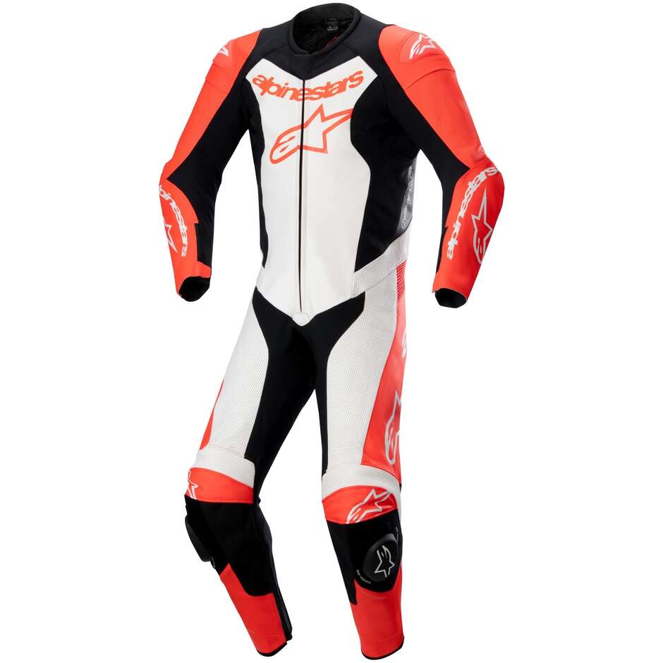 Alpinestars GP FORCE LURV 1PC One Piece Motorcycle Suit Fluorescent Red White Black