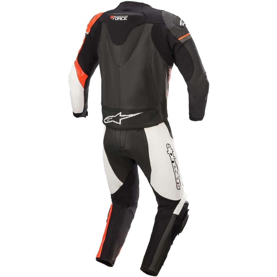 Alpinestars GP FORCE PHANTOM 2pc Leather Divisible Suit Black White Red Fluo
