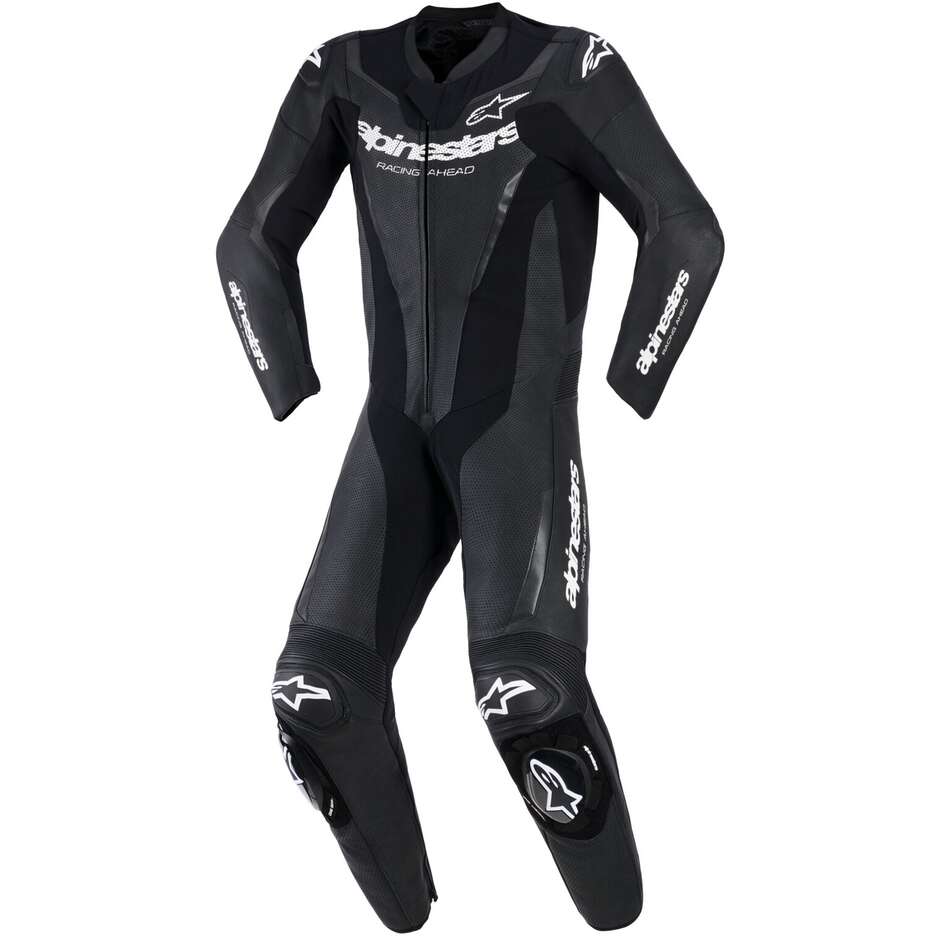 Alpinestars GP FORCE V2 1-teiliger Motorradkombi aus Vollleder, Schwarz