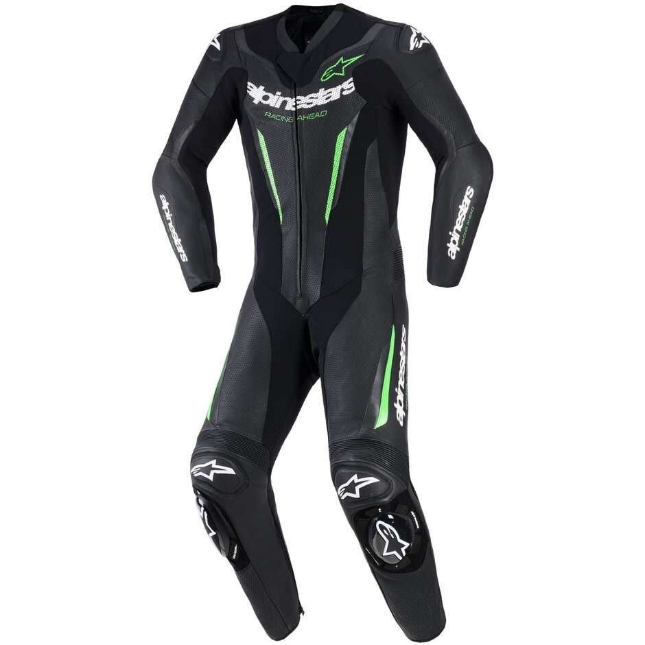 Alpinestars GP FORCE V2 1PC Full Leather Motorcycle Suit Black Green