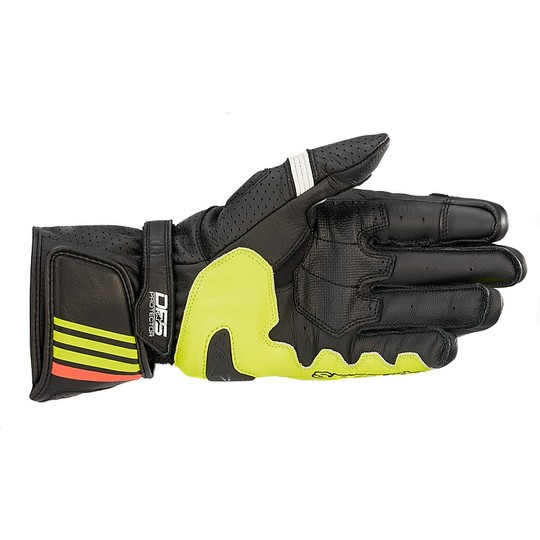 Alpinestars GP PLUS R v2 Racing Leather Gloves Black Yellow Red Fluo