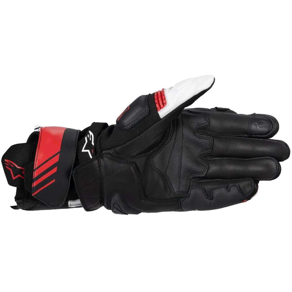 Alpinestars GP PLUS R V3 Leather Motorcycle Gloves Black White Bright Red