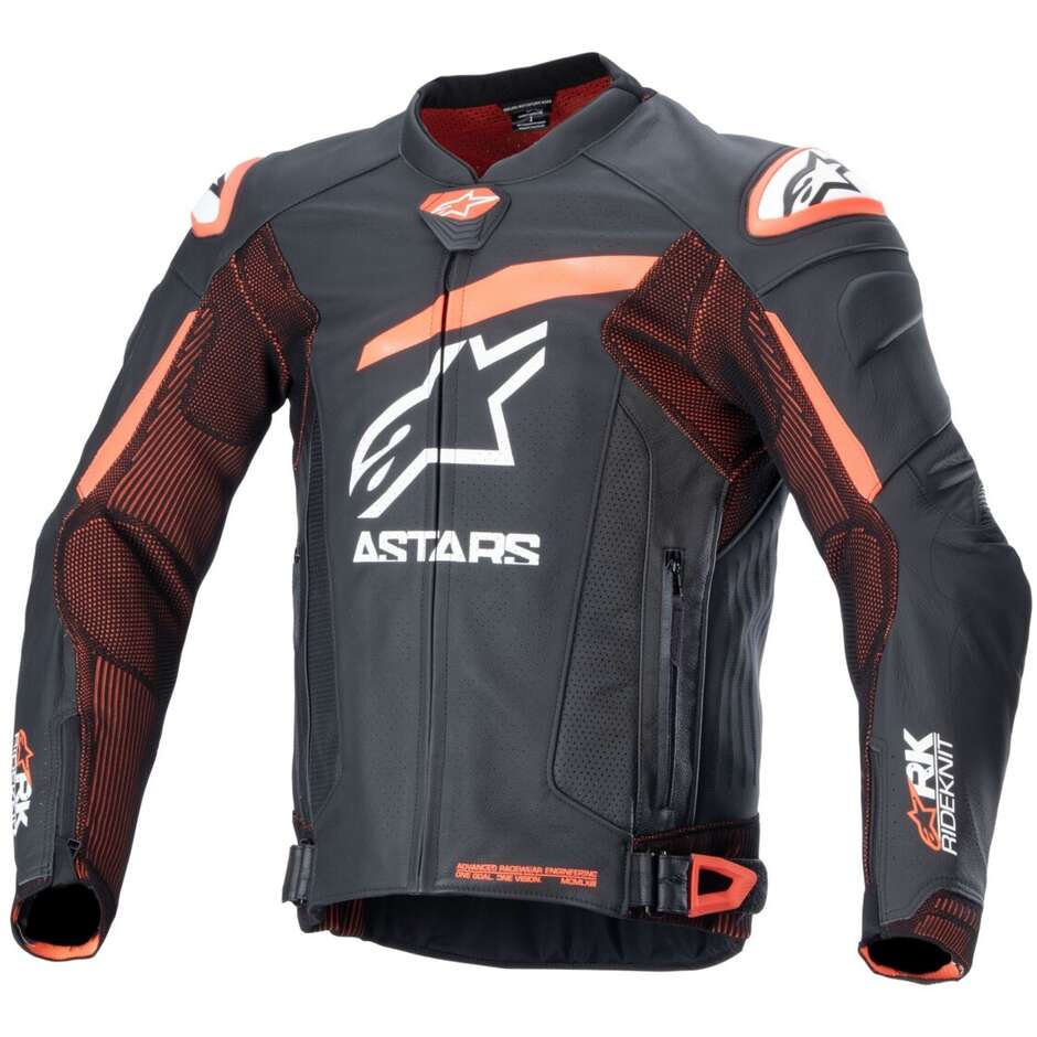 Alpinestars GP PLUS R V4 RIDEKNIT Motorradjacke Schwarz Rot Fluo Weiß