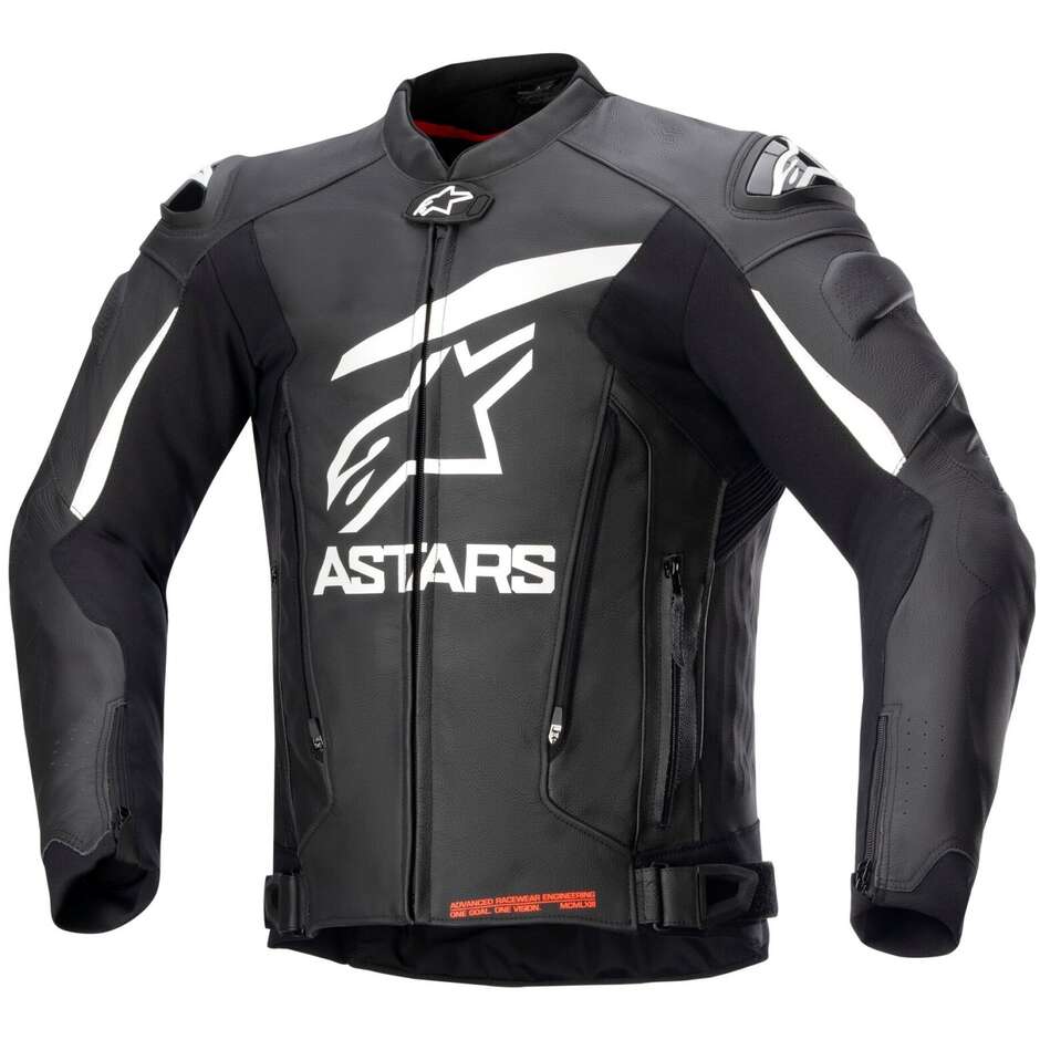 Alpinestars GP PLUS V4 Black White Leather Motorcycle Jacket