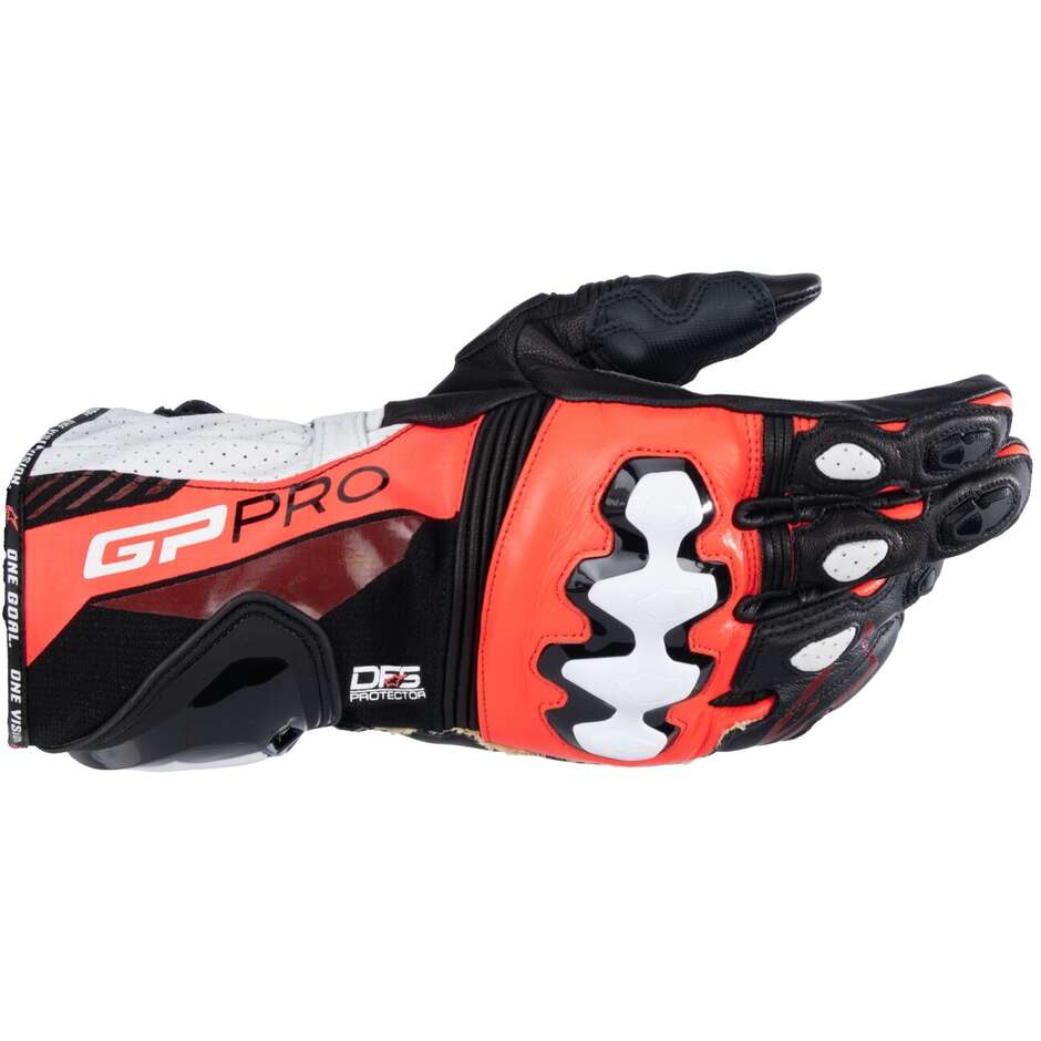 Alpinestars GP PRO R4 Racing Motorcycle Gloves Black Red Fluo White