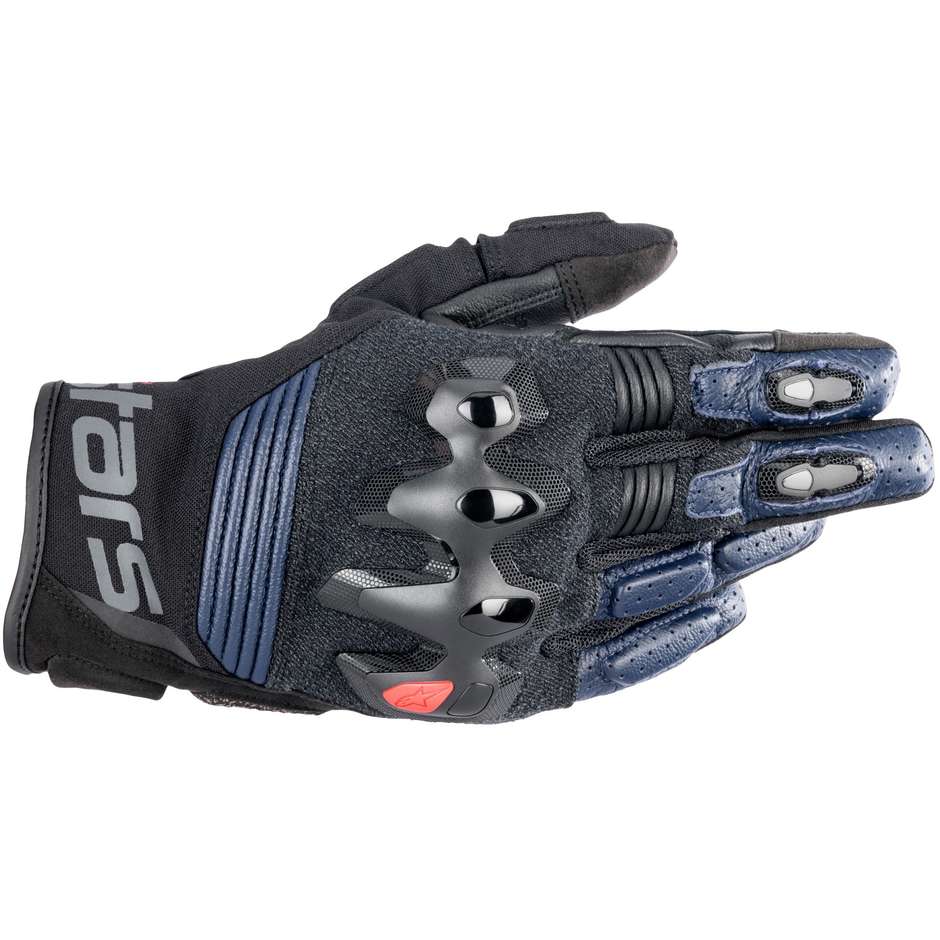 Alpinestars HALO Motorradhandschuhe aus schwarzem, blauem Leder