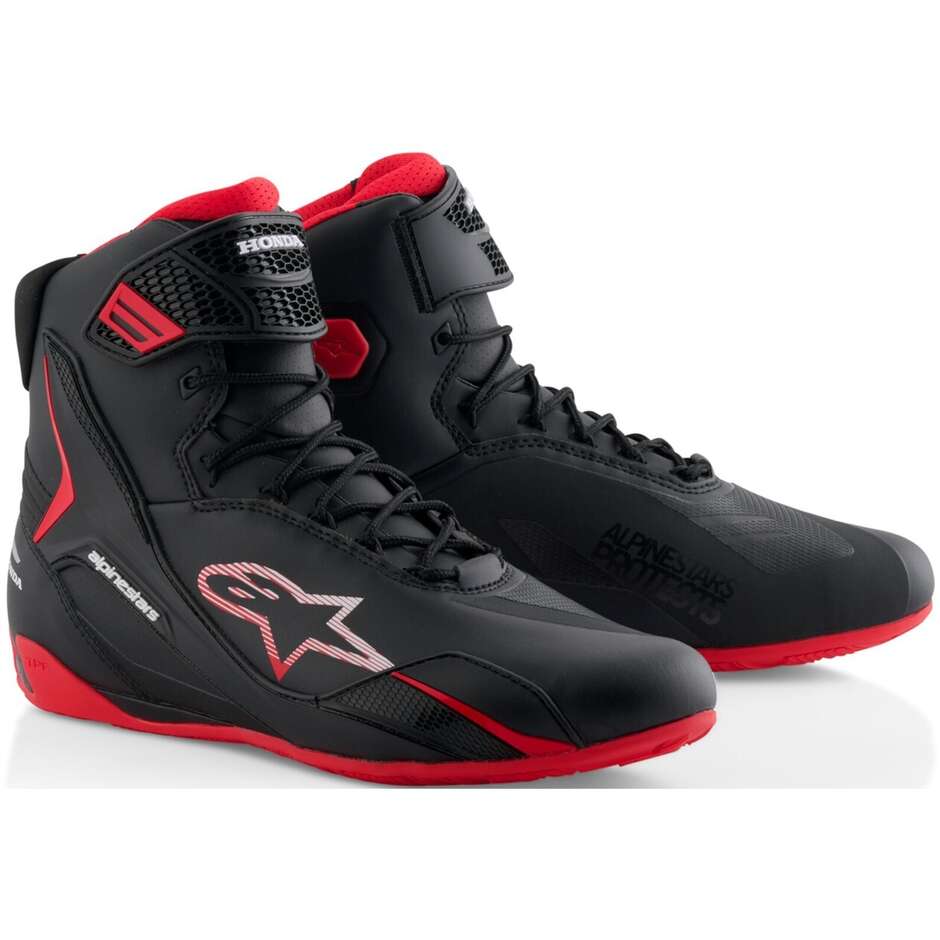 Alpinestars Honda Faster-4 Motorcycle Shoes Black Red