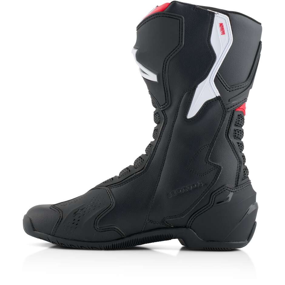 Alpinestars Honda SMX-6 V3 Motorradstiefel Schwarz Hellrot Weiß