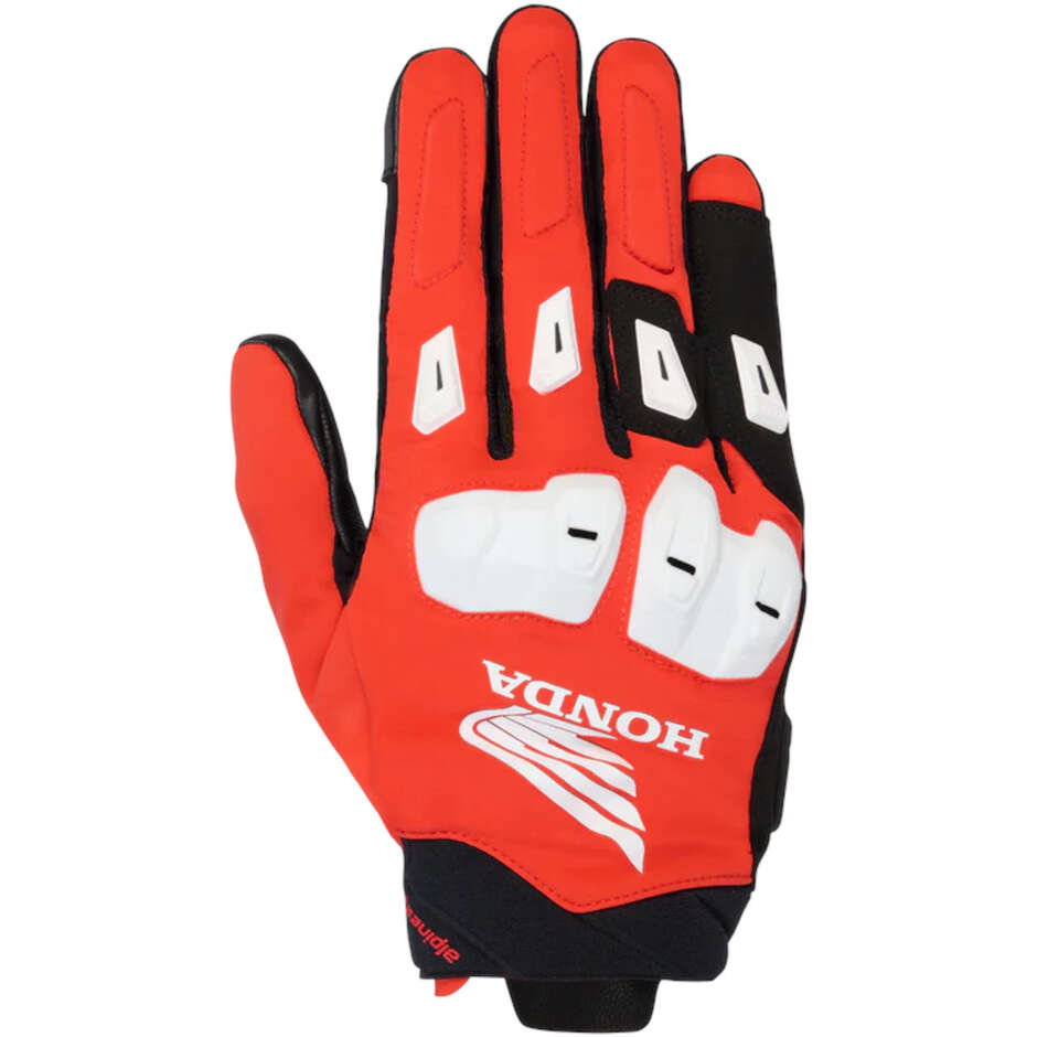 Alpinestars Honda SP X 3 Motorcycle Gloves Bright Red Black White