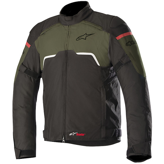 Alpinestars Hype Drystar Leather Motorcycle Jacket Black Military Green