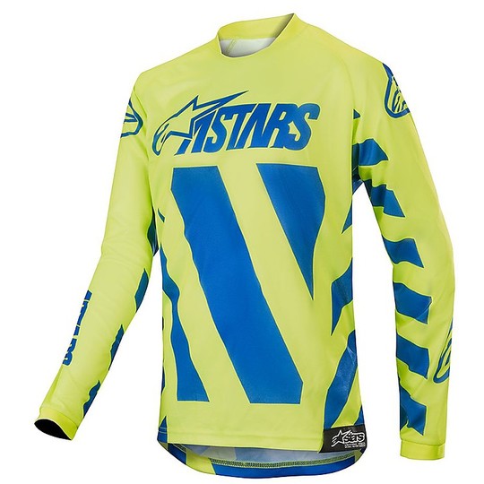 Alpinestars Kids Cross Enduro Motocross Jersey YOUTH RACER BRAAP Blue Yellow Fluo