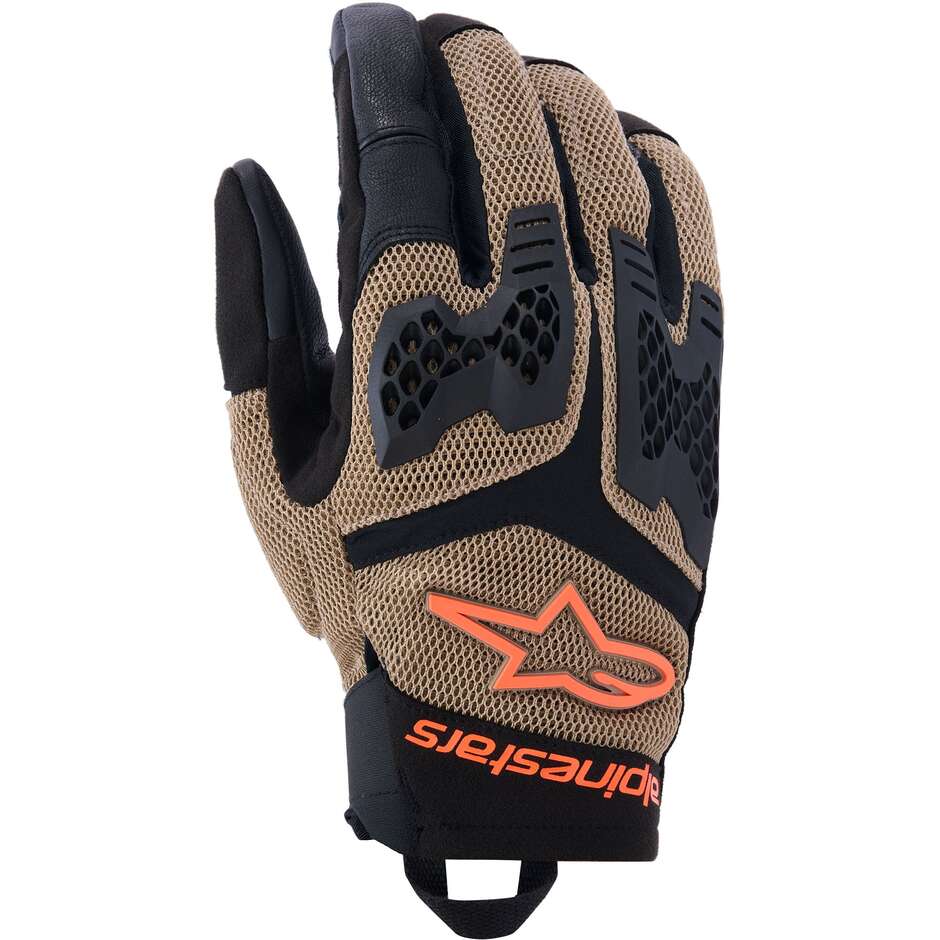 Alpinestars MANTI AIR Fabric Motorcycle Gloves Dark Khaki Black Orange Fluo