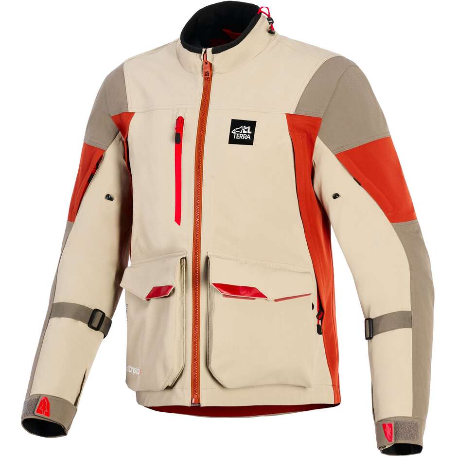 Alpinestars MAXDURA DRYSTAR XF LAMINATED ARMORED SHELL Motorcycle Jacket Aluminum Walnut Rust Brown