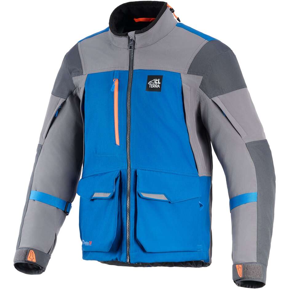 Alpinestars MAXDURA DRYSTAR XF LAMINATED ARMORED SHELL Motorcycle Jacket Royal Blue Dark Grey