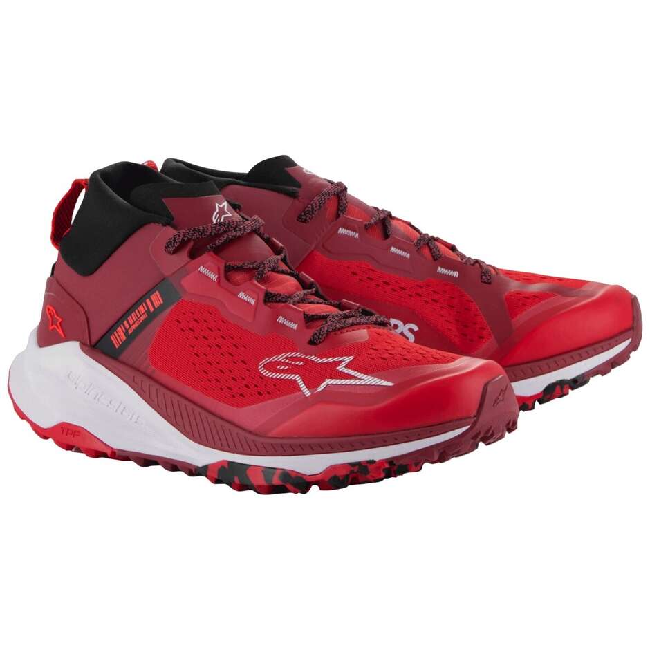 Alpinestars META XR V2 Bright Motorradschuhe Dunkelrot Rot Weiß