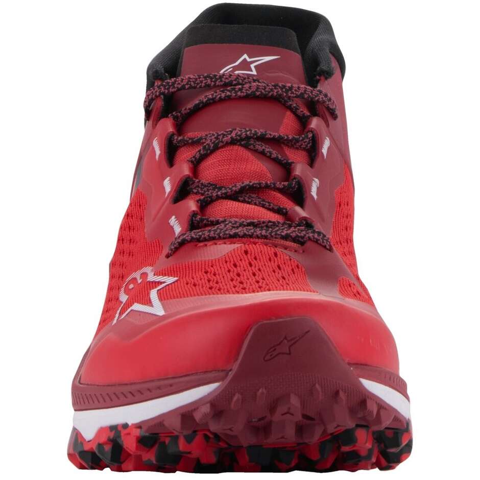 Alpinestars META XR V2 Bright Motorradschuhe Dunkelrot Rot Weiß