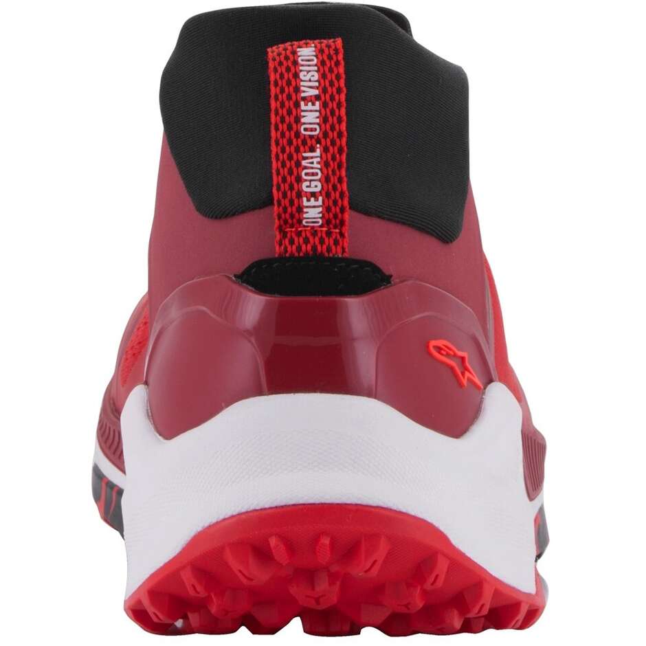 Alpinestars META XR V2 Bright Motorradschuhe Dunkelrot Rot Weiß