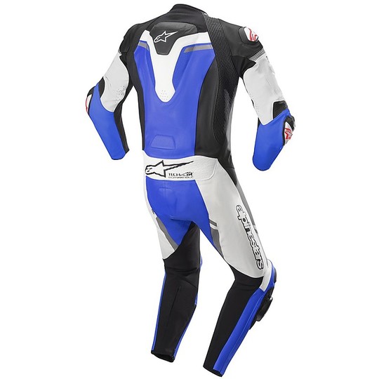 Alpinestars MISSILE IGNITION Tech Airo Compatible 1pc Full Leather Motorcycle Racing Suit Black Electric Blue