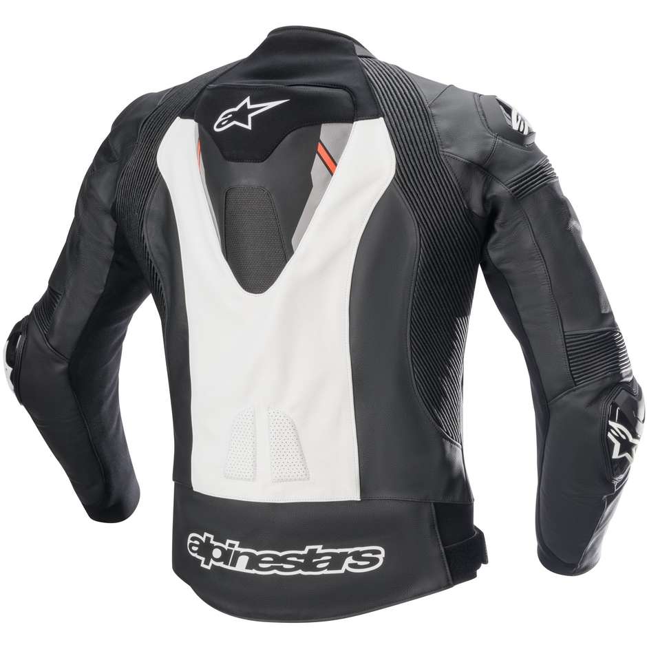 Alpinestars MISSILE V2 IGNITION Black White Leather Motorcycle Jacket