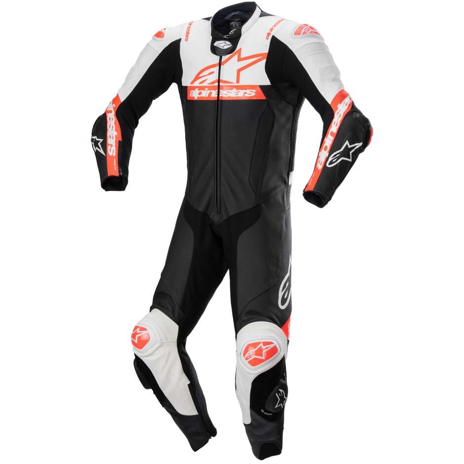 Alpinestars MISSILE V2 WARD 1PC One Piece Motorcycle Suit Black White Red Fluorescent