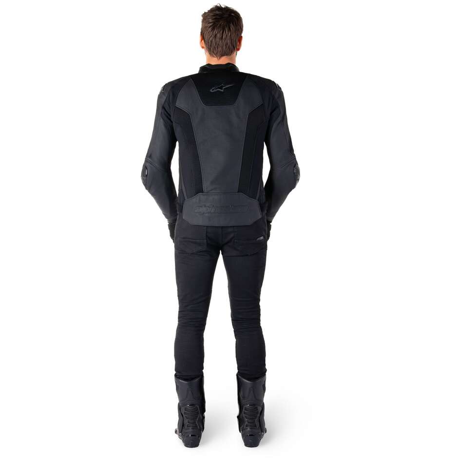 Alpinestars MISSILE V3 AIRFLOW Leather Motorcycle Jacket Black Black