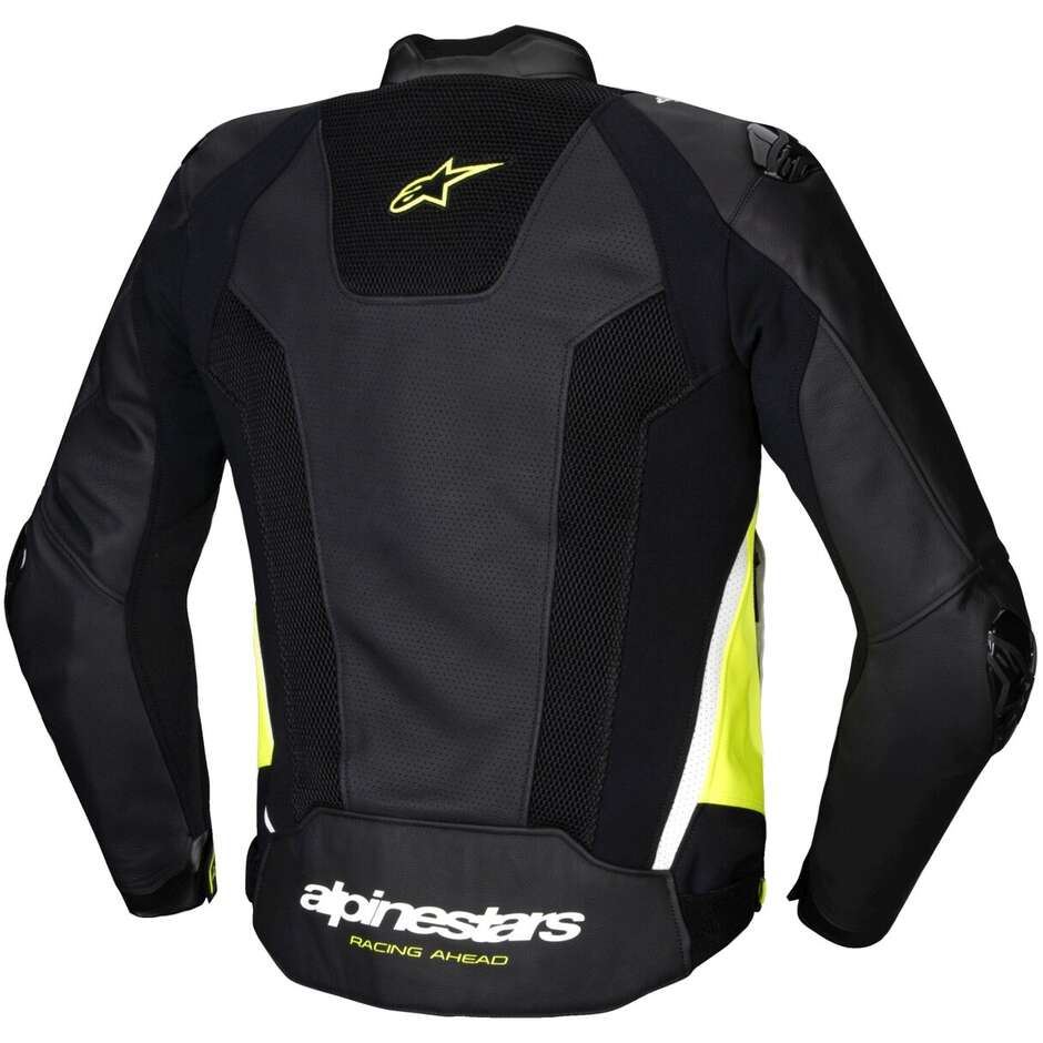 Alpinestars MISSILE V3 AIRFLOW Leather Motorcycle Jacket Black Fluorescent Yellow White