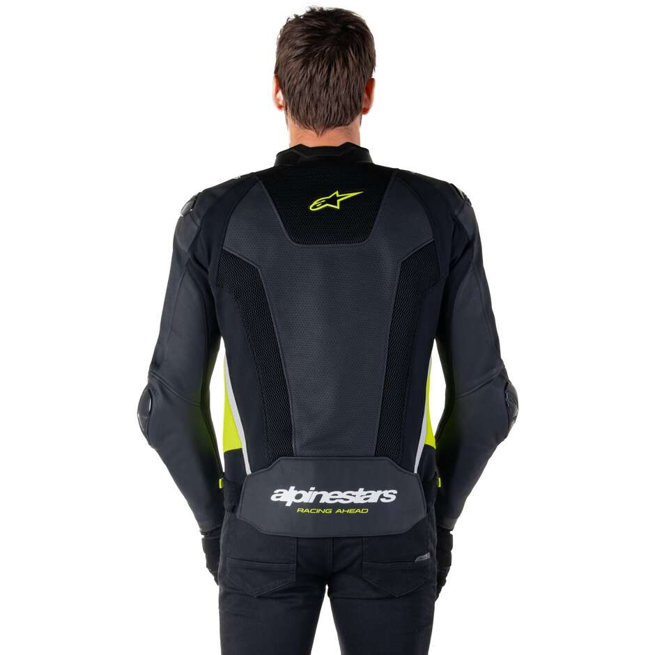 Alpinestars MISSILE V3 AIRFLOW Leather Motorcycle Jacket Black Fluorescent Yellow White