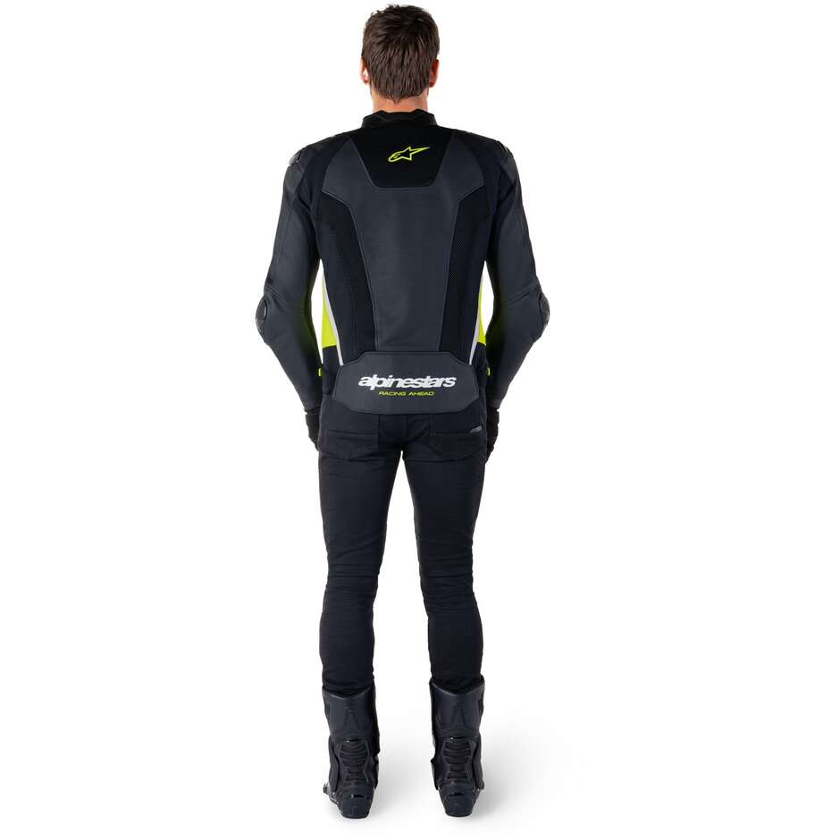 Alpinestars MISSILE V3 AIRFLOW Leather Motorcycle Jacket Black Fluorescent Yellow White